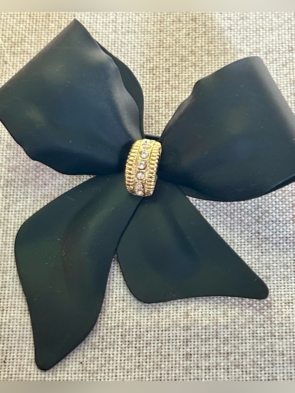 Navy Black Bow Pin